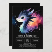 Künstlerische Gflüge Dragon Geburtstag Einladung (Vorne/Hinten)