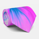 Künstlerische Girly Neon Pink Blue Painted Betta F Krawatte (Gerollt)