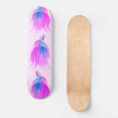 Künstlerische Girly Neon Pink Blue Painted Betta F Skateboard (Vorderseite)