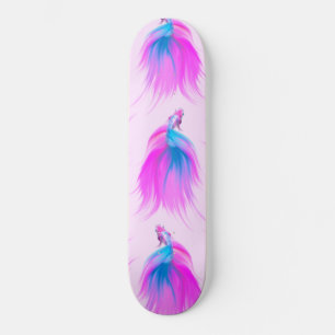 Künstlerische Girly Neon Pink Blue Painted Betta F Skateboard
