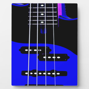 Künstlerische Gitarre Blau und Schwarz Fotoplatte