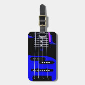 Künstlerische Gitarre Blau und Schwarz Gepäckanhänger (Vorderseite vertikal)