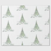 Künstlerische Grafik zeichne Weihnachtsbäume moder Geschenkpapier (Flach)