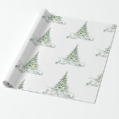 Künstlerische Grafik zeichne Weihnachtsbäume moder Geschenkpapier (Ungerollt)