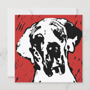 Künstlerische Great Dane Illustration Einladung