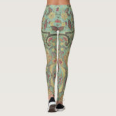 Künstlerische Green Damask Leggings (Rückseite)