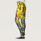 Künstlerische Grüne Fun Butterfly Spring Blumen Leggings (Links)