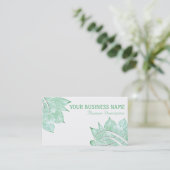 Künstlerische grüne Lotus-Blüte auf Weiß Visitenkarte (Stehend Vorderseite)