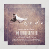 Künstlerische Grunge Love Vögel Hochzeit Einladung (Vorne/Hinten)