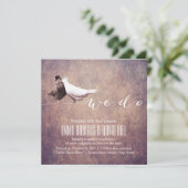 Künstlerische Grunge Love Vögel Hochzeit Einladung (Stehend Vorderseite)