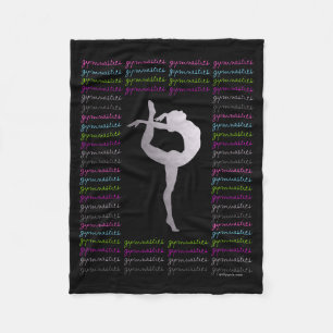 Künstlerische Gymnastik-bunte Typografie Fleecedecke