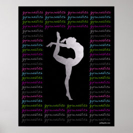 Künstlerische Gymnastik Farbenfrohe Typografie Poster
