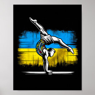 Künstlerische Gymnastik Ukrainisch Ukraine Flagge Poster