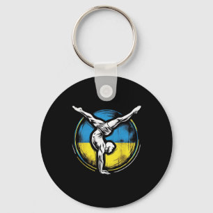Künstlerische Gymnastik Ukrainisch Ukraine Flagge  Schlüsselanhänger