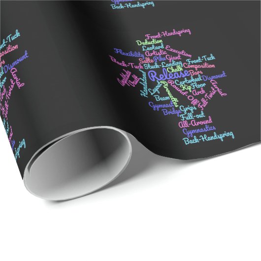 Künstlerische Gymnastik Word Cloud Geschenkpapier (Rolleneckpunkt)