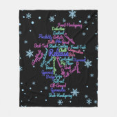 Künstlerische Gymnastik Word Cloud Snowflake Fleecedecke (Vorderseite)