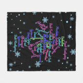 Künstlerische Gymnastik Word Cloud Snowflake Fleecedecke (Vorderseite (Horizontal))