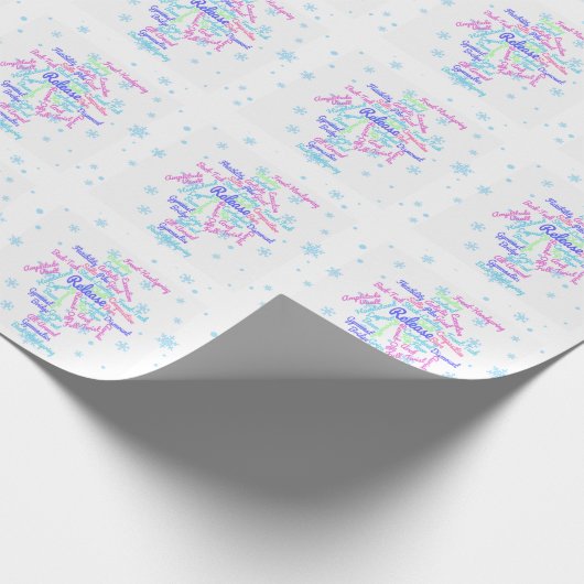Künstlerische Gymnastik Word Cloud Snowflake Geschenkpapier (Ecke)
