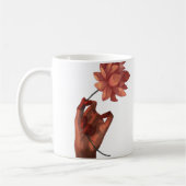 Künstlerische Hand mit Blumen-Kaffeetasse Kaffeetasse (Links)