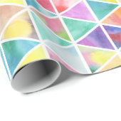 Künstlerische helle MehrfarbenAquarelldreiecke Geschenkpapier (Rolleneckpunkt)