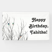 Künstlerische helle Vögel auf Baumasten Banner (Horizontal)