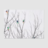 Künstlerische helle Vögel auf Baumasten Seidenpapier (Vorderseite)
