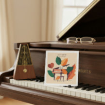 Künstlerische Herbst-Piano-QR-Code-Musik-Visitenka