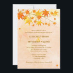 Künstlerische Herbstblätter Moderne Hochzeit Einladung<br><div class="desc">Schöne Ahorn-Blätter und Silhouetten in Herbstfarben mit einem rustikalen Hintergrund in Lachstönen entworfen nach individuellen formalen Hochzeitseinladungen. Ideal für eine FALL LAND WEDD | AUTUMN MAPLE THEME WEDDING oder ELEGANT FALL RURAL WEDDING (Sie finden die passenden Hochzeitsessentials & Favors in diesem Geschäft, Bridal Heaven. Wenden Sie sich an ujean4791@gmail.com, um...</div>