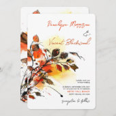 Künstlerische Herbstlaub Einladung (Vorne/Hinten)