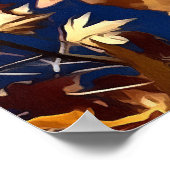 Künstlerische Herbstlaube gegen den "Deep Blue Sky Poster (Ecke)