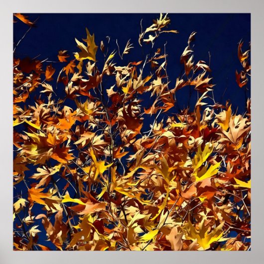 Künstlerische Herbstlaube gegen den "Deep Blue Sky Poster (Vorne)