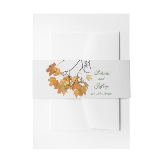 Künstlerische Herbstleaves Hochzeit Einladungsbanderole (Vorderseite Beispiel)