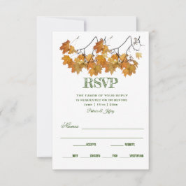 Künstlerische Herbstleaves Hochzeit-RSVP-Karte RSVP Karte