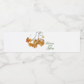 Künstlerische Herbstleaves Hochzeitwasser-Flaschen Wasserflaschenetikett (Einzelnes Label)