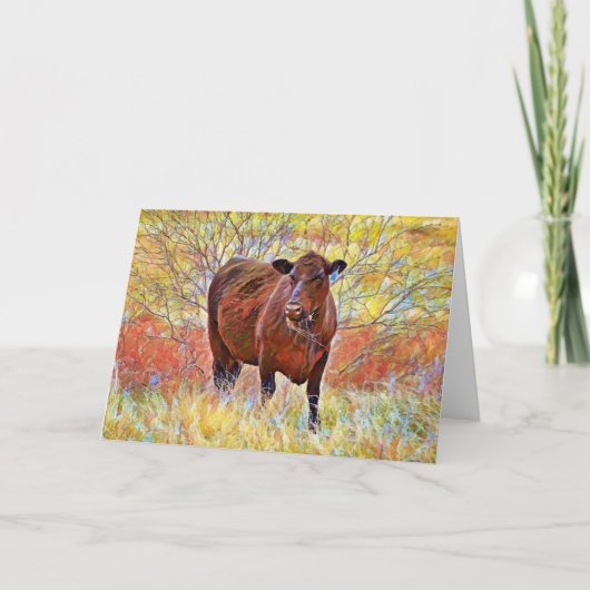 Künstlerische Hereford Cow Note Card Karte (Vorderseite)