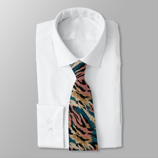 Künstlerische Herrenaccessoires Tigermuster Krawatte (Gebunden)