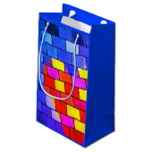 Künstlerische Herzbeutel Kleine Geschenktüte (Rückseite Schrägansicht)