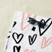künstlerische Herzen | Monogram Beach Handtuch (Beispiel)