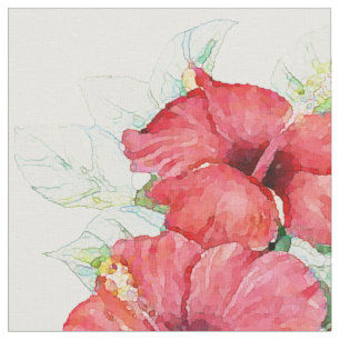 Künstlerische Hibiskus-Blumen-tropisches Blumen Stoff