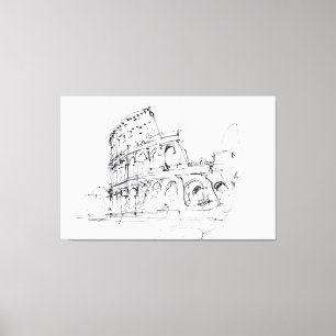 Künstlerische Historische Kolosseum Sketch - Premi Leinwanddruck