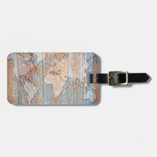 Künstlerische hölzerne Weltkarte Gepäckanhänger