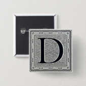 Künstlerische Holzschnitt Woodblock Initiale des Button (Vorne & Hinten)