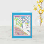 Künstlerische Hübsche Katze Illustration Karte (Gelbe Blume)