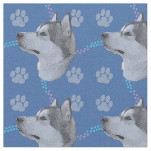 Künstlerische Hunde - Alaskan Malamute v1 Stoff