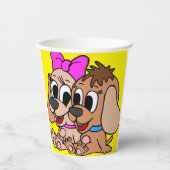Künstlerische Hunde Pappbecher (Vorderseite)