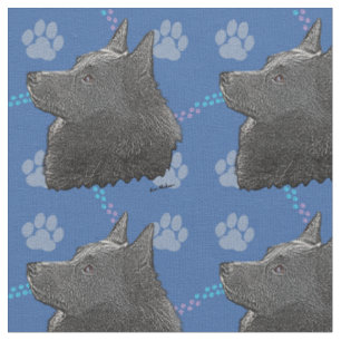 Künstlerische Hunde - Schipperke Stoff