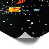 künstlerische Illustration von Sonne und Mond Poster (Ecke)