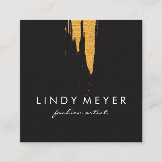 Künstlerische Imitate Gold gegossen Vertikal Quadratische Visitenkarte (Vorderseite)