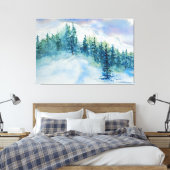 Künstlerische Impressionistin Snowy Mountain Scene Leinwanddruck (Insitu (Schlafzimmer))