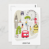 Künstlerische Karte Sehenswürdigkeiten in London S (Vorne/Hinten)